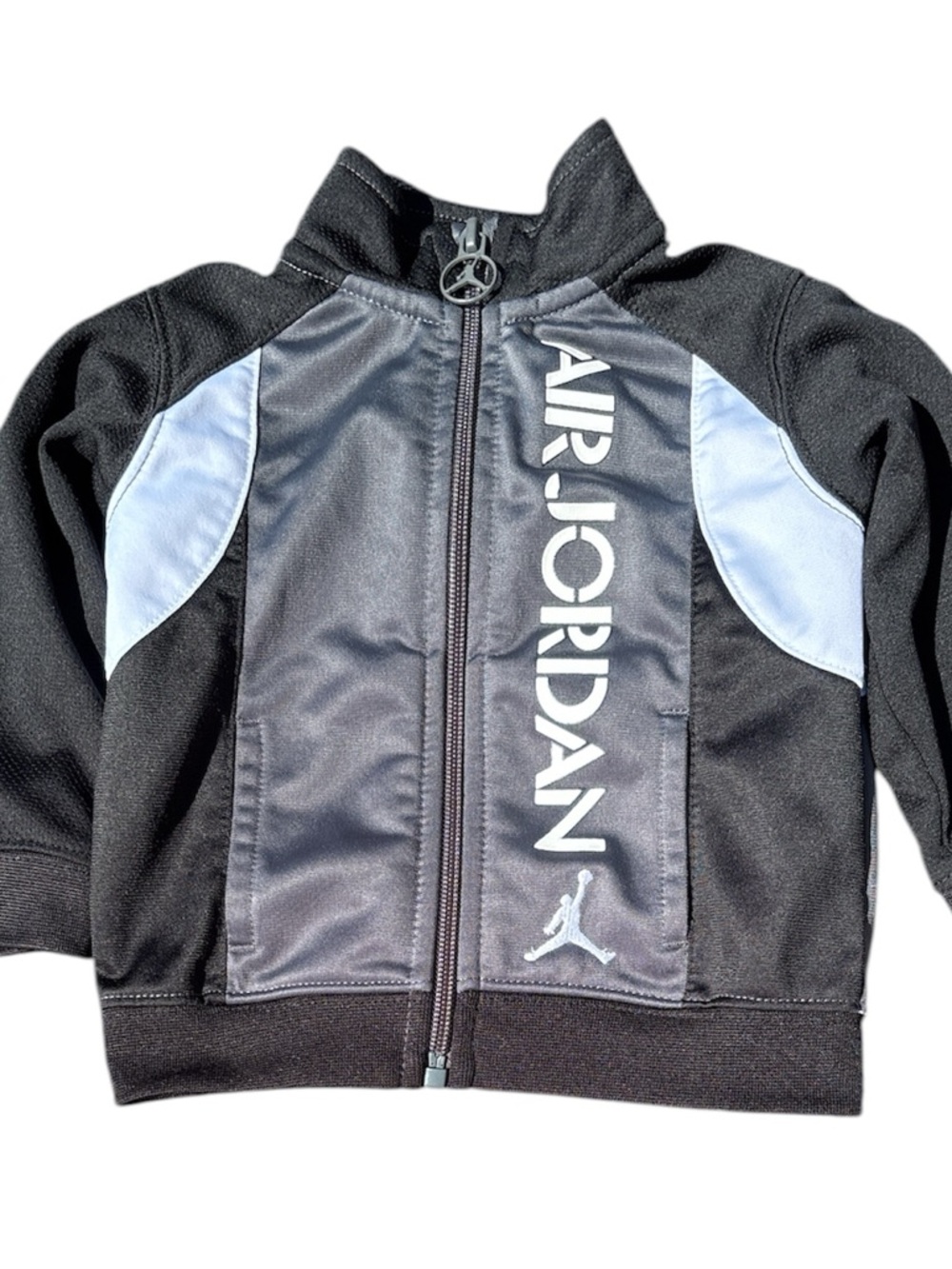 AIR JORDAN Infant Black & Gray Zip-Up Jacket Size 3-6M